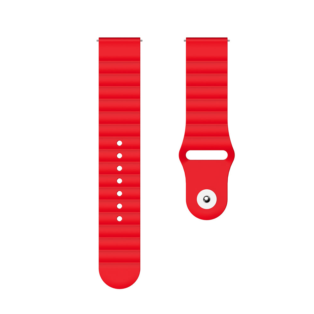 Wave Style Silicone Watch Band For Samsung Galaxy Watch 42/46mm Gear S3 Frontier/Classic(Red)