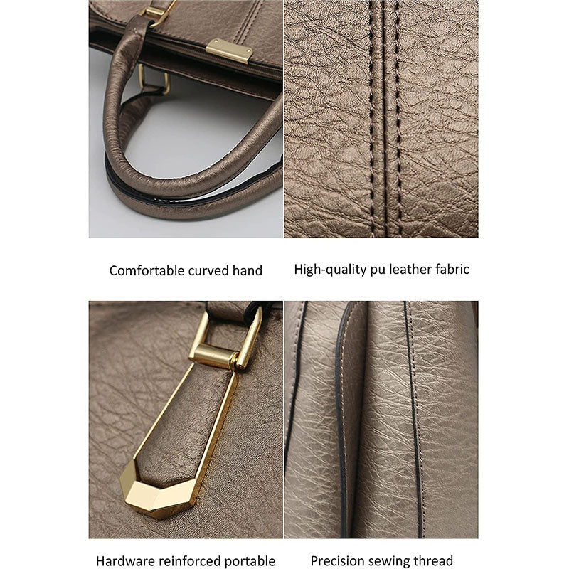 Womens Fashion Handbags Top Handle High Capacity Tote-Bronze