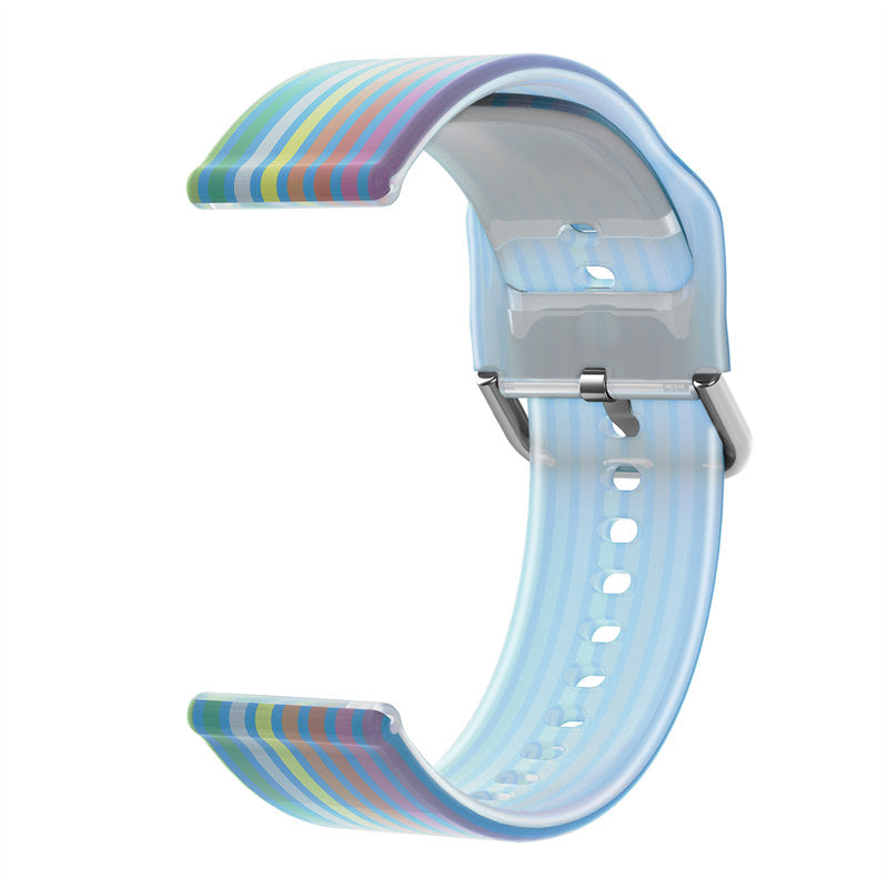 Semi Frosted Watch Strap Transparent Rainbow for Samsung Huawei Watch-08