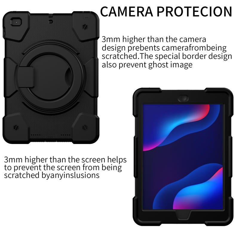 iPad Case For iPad 9.7/Air 2 with 360¡ãSwivel Stand-Black