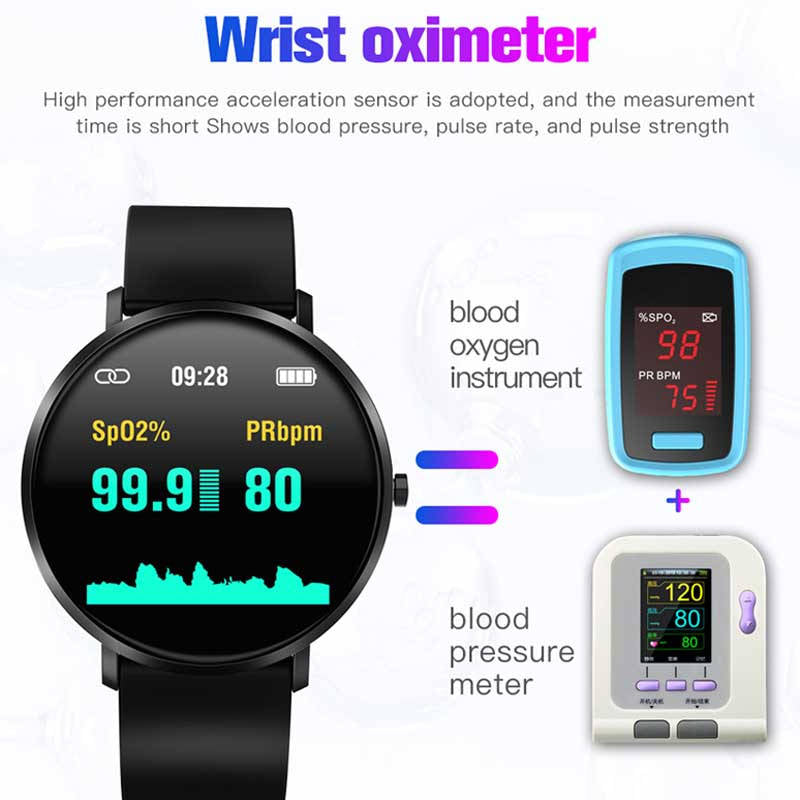 F25T Smart Watch with Heart Rate Blood Oxygen Sleep Monitor Pedometer-Grey