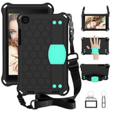 Hive SamSung Tab A 8.0 T290/T295 (2019) Tablet Case Durable Stand Cover With Shoulder Strap-BlackAqua