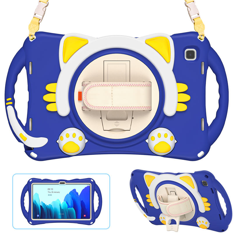 CatA Samsung Tablet for Tab A7 10.4 T500/T505/T507/T505N Built-in Handle Stand With a Strap-Dark Blue