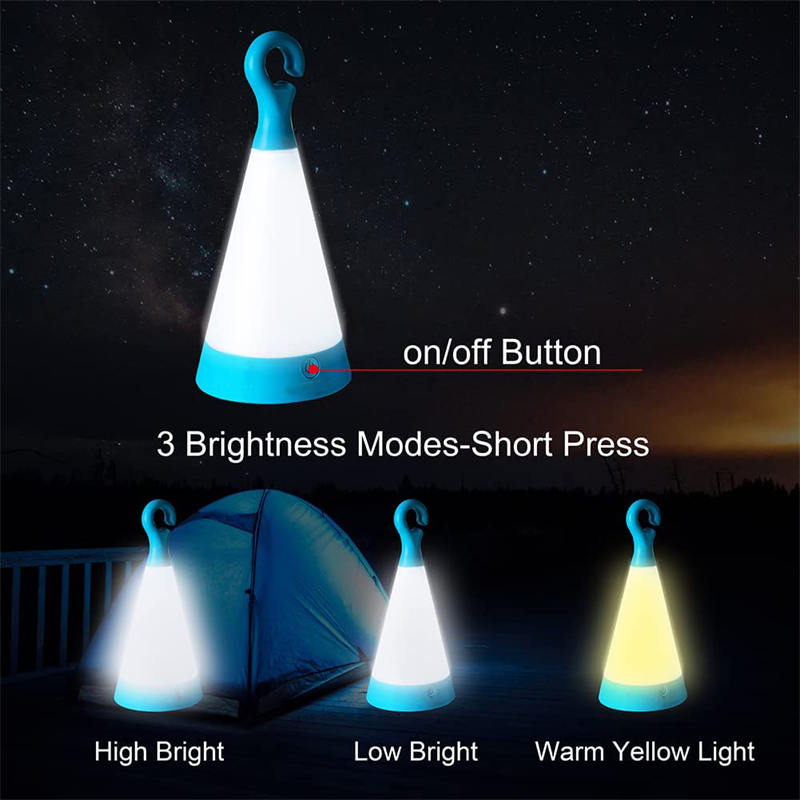 Detachable Hook Lanterns Solar Powered Camping Lights for Fishing Emergency