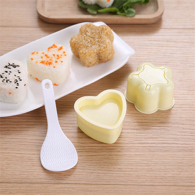 2 Pcs Rice Ball Mold Heart-Shaped Sushi Mold for Bento or Japanese Boxed Meal