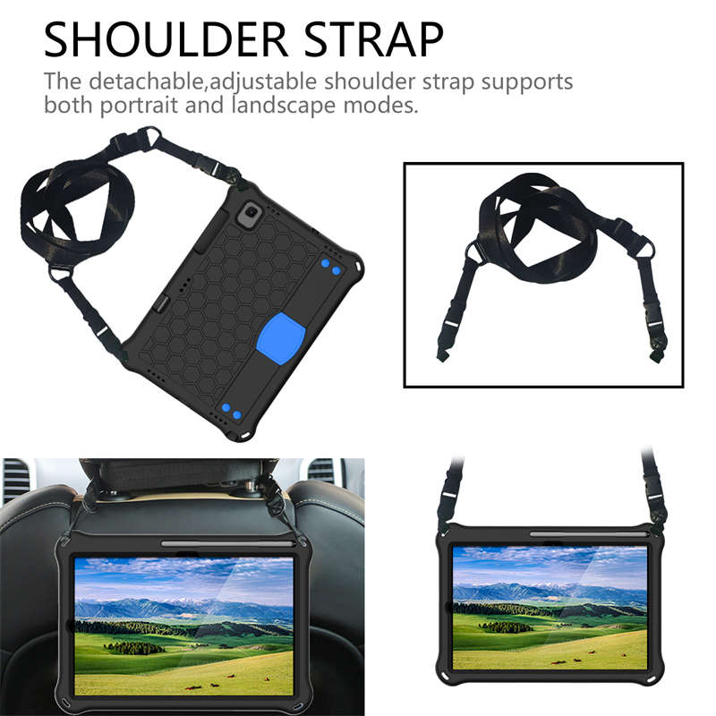 Hive SamSung Tablet Case For Sansung S6 10.5 (2019)/ S5E(2019)/Tab A7 (2020) Durable Stand Cover With Shoulder Strap-BlackBlue