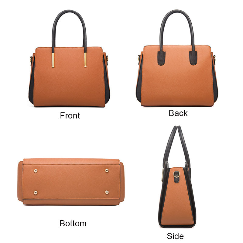 Set of 4 Women Fashion Handbags Shoulder Top Handle Satchel Purse Bag-Navy Blue