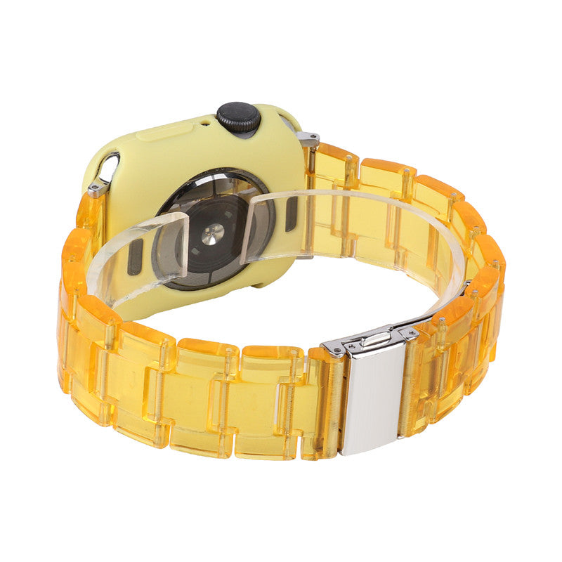 Fashion Resin Candy Watch Band + Watch Case For Apple Watch SE/6/5/4/3/2/1£¨Orange+Yellow£©