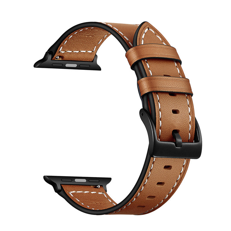 22mm Classic line leather watchband For Samsung Galaxy Watch/Huawei Watch (Brown)