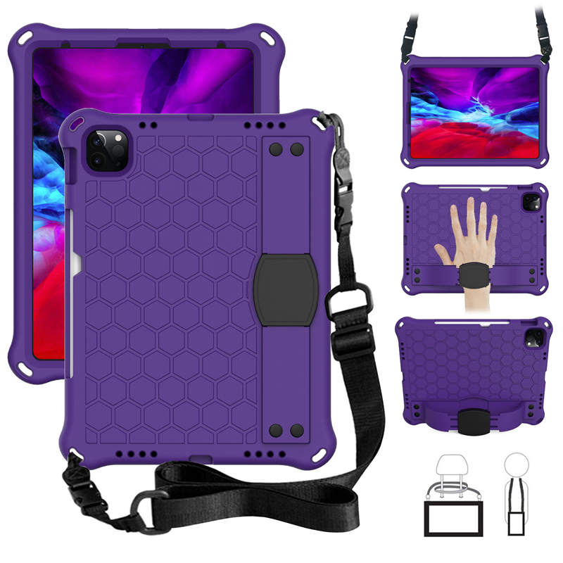 Hive iPad Case For iPad Pro11/Air4/Air5 10.9 Durable Stand Cover With Shoulder Strap-PurpleBlack