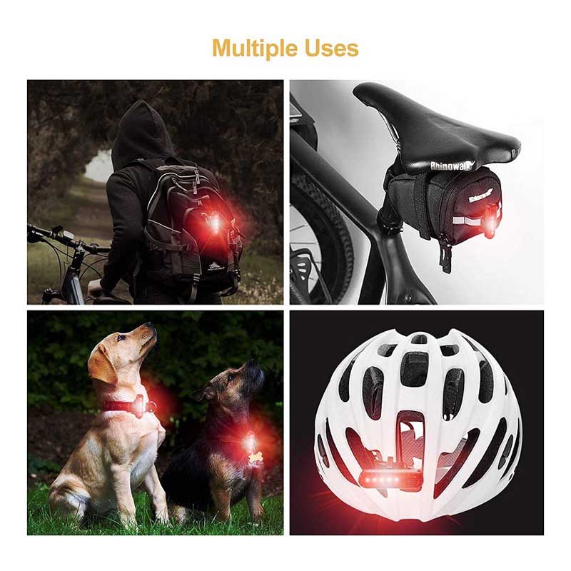 USB Rechargeable LED Bike Tail Light 2 Pack 4 Light Mode Options-Red
