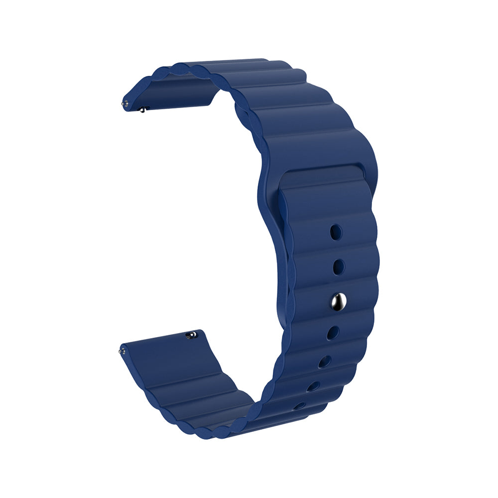 Wave Style Silicone Watch Band For Samsung Galaxy Watch 42/46mm Gear S3 Frontier/Classic(Blue)