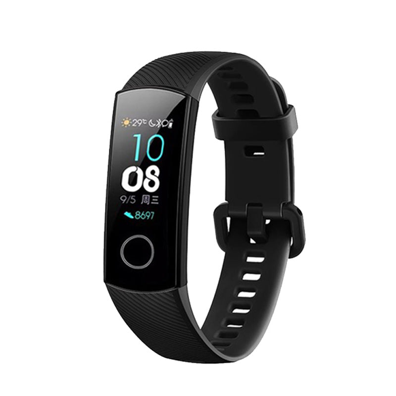 HWRY Silicone Watch Band Quick Release Strap Replacement Wristband For Huawei Band 4/5 And Honor Band 4/5 For Women-Black