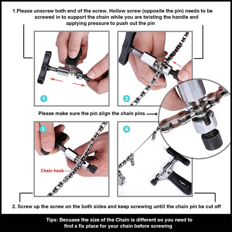 Bike Chain Tool with Chain Hook Road Bike Chain Splitter Cutter Breaker Tool
