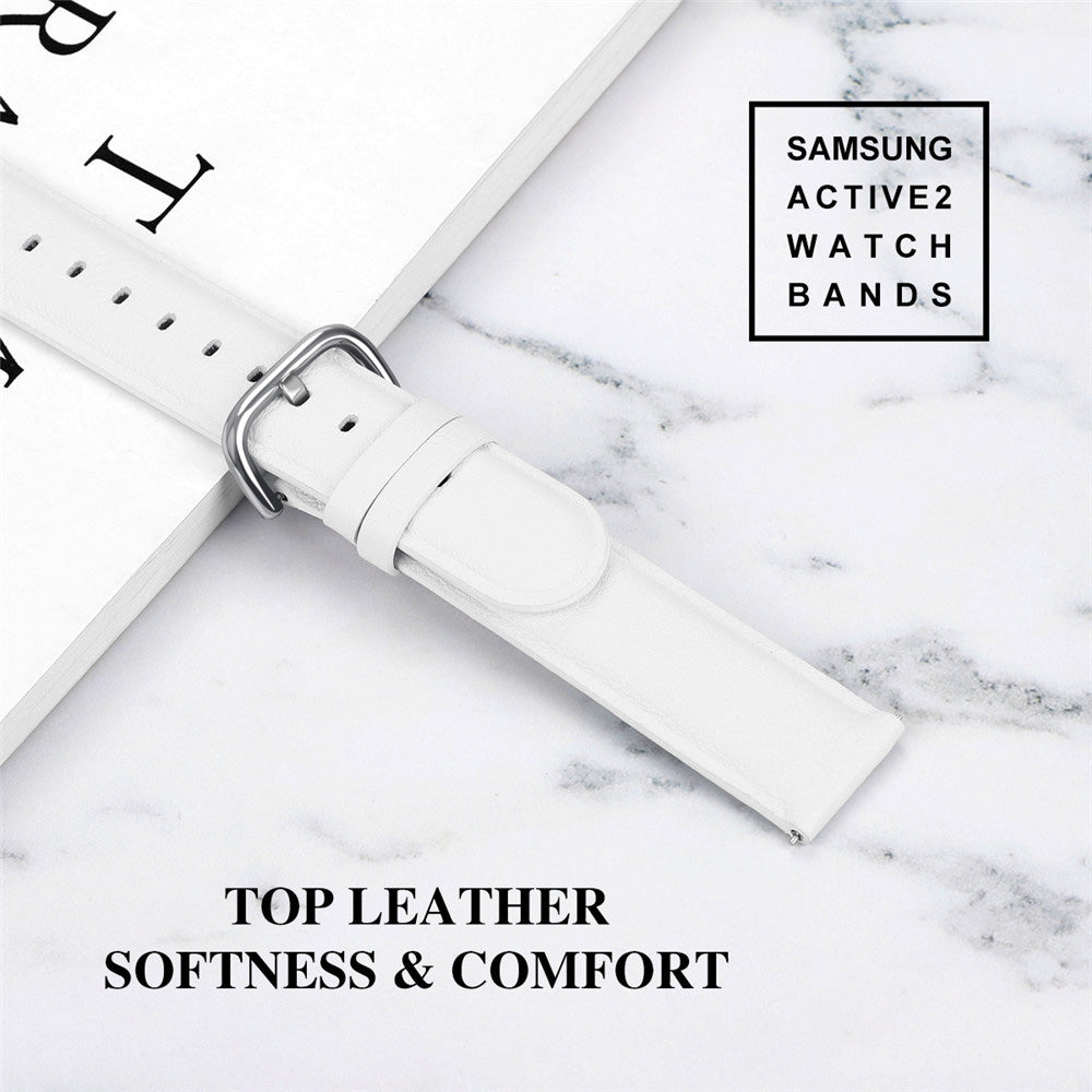 Fashion Leather Watch Band For Samsung Galaxy Watch 42/46mm Gear S3 Frontier/Classic(White)