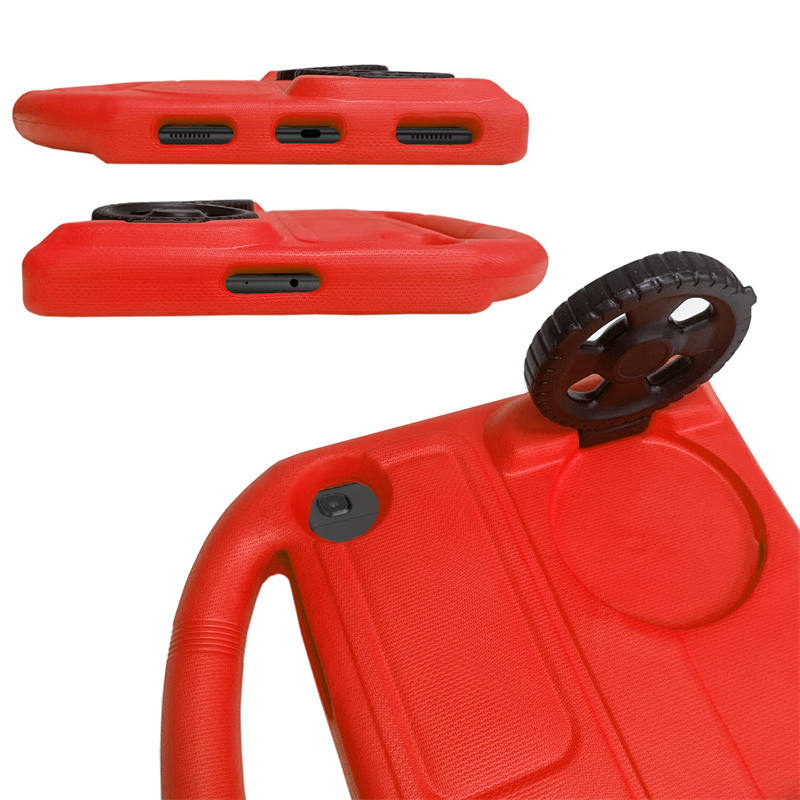 Wheel Samsung Tablet Case For Tab A 10.1 T510/T515(2019) Shockproof Stand Cover With Handle Stand-Red