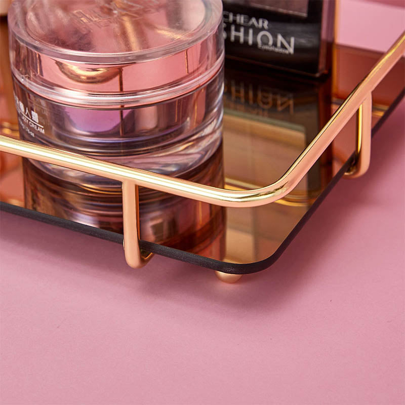 European Style Metal Cosmetic Storage Storage Rack For Bathroom Bedroom-GoldS