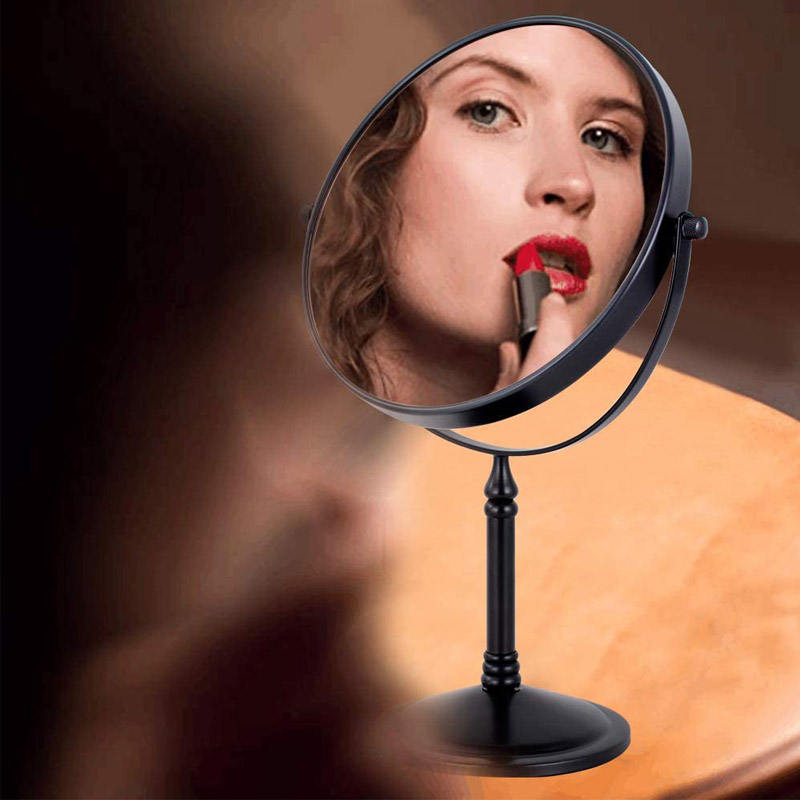 Home & Living8in Standing Mirror Dual-Sided Magnifying Makeup Mirror-Black