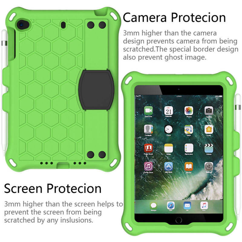 Hive iPad Case For iPad Mini 1/2/3/4/5 Durable Stand Cover With Shoulder Strap-GreenBlack