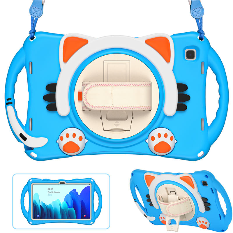 CatA Samsung Tablet for Tab A7 10.4 T500/T505/T507/T505N Built-in Handle Stand With a Strap-Light Blue