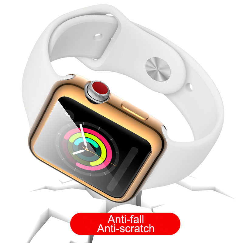 TPU Plated Cover Scratch-Proof Smartwatch Protective Case for iWatch Series SE/6/5/4/3/2/1-MiLanGold