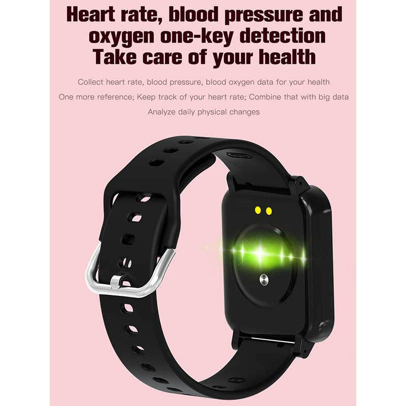F29 HD Smart Watch with Temperature Heart Rate Blood Oxygen Monitor-Blue