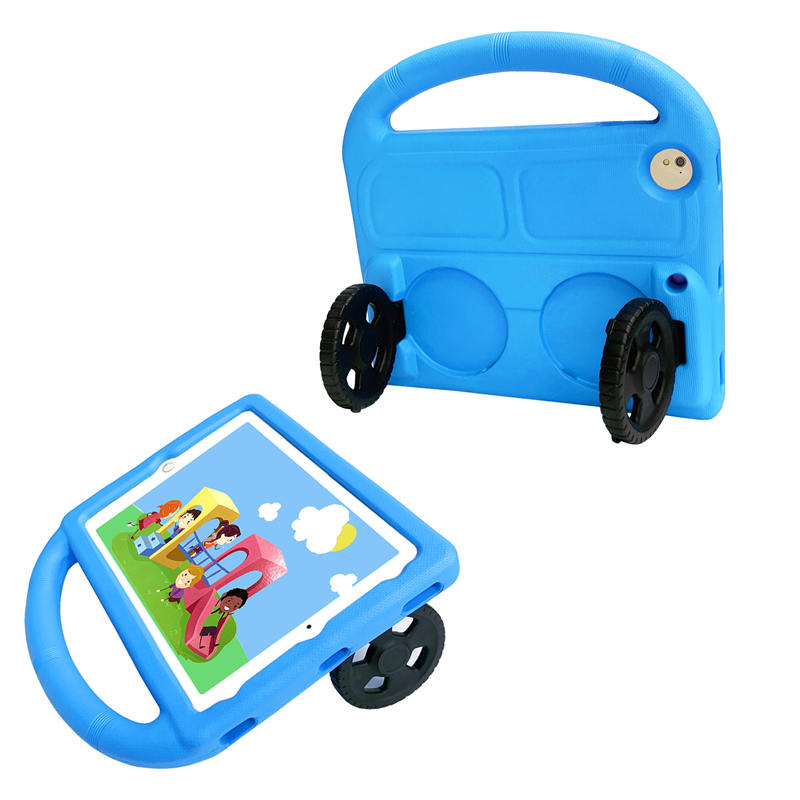 Wheel iPad Case For iPad 9.7inch Air1/2 Pro9.7 Shockproof Stand Cover With Handle Stand-Blue