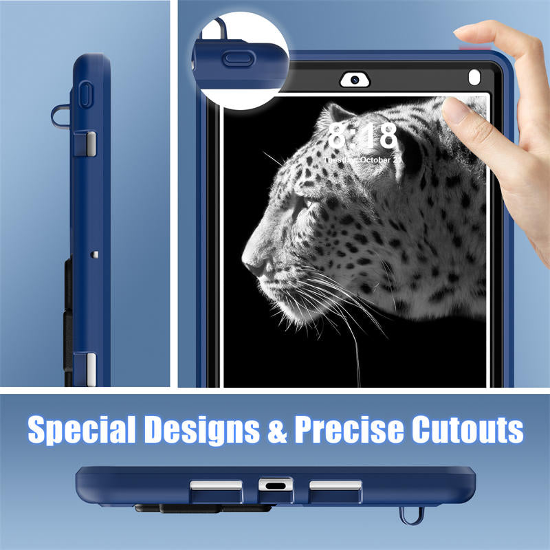 Tablet Case Rugged with Kickstand for iPad 6th/5th Generation 2018/2017-NavyBlue