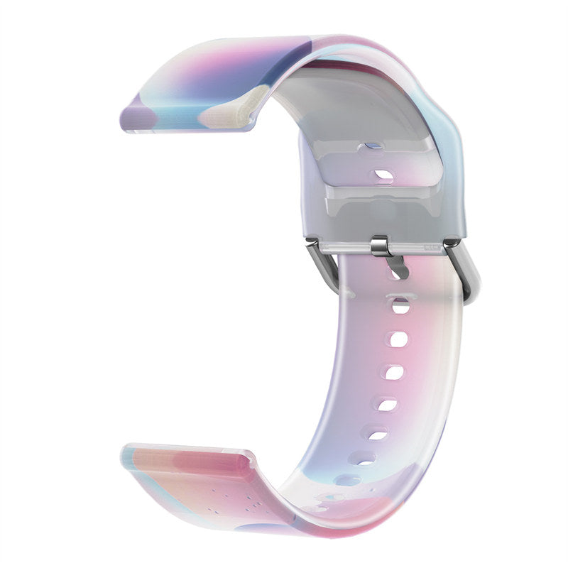 Semi Frosted Watch Strap Transparent Rainbow for Samsung Huawei Watch-03