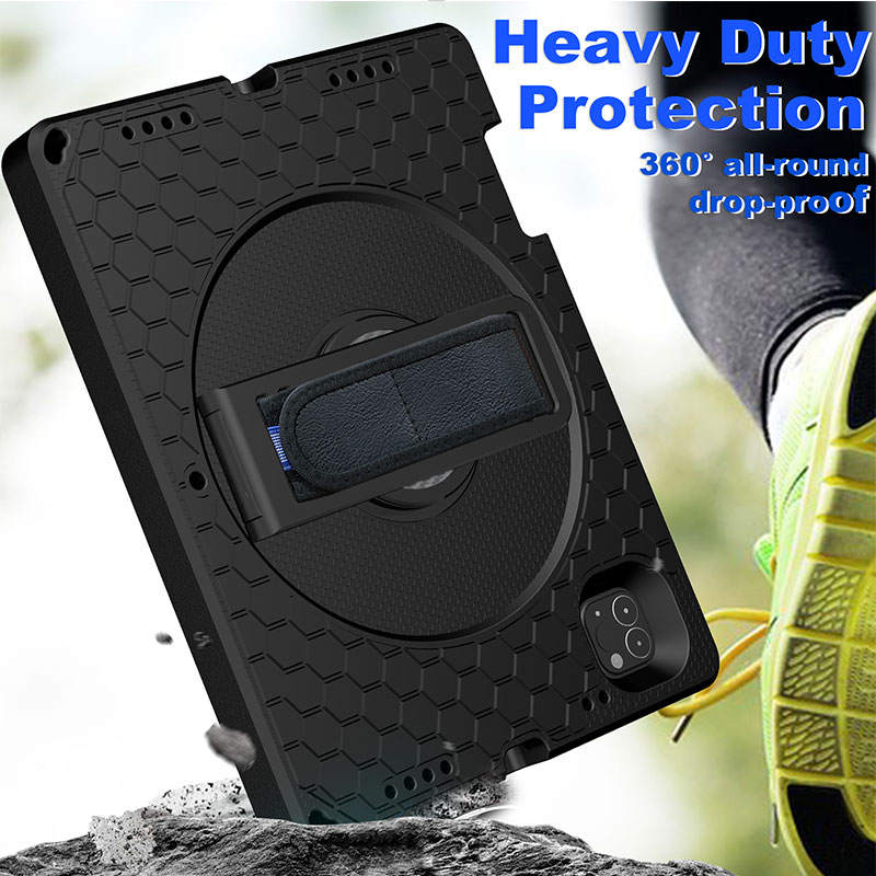 iPad Case With Handle Stand Shoulder Strap for
iPad Pro 2018/2020 11 inch-Black