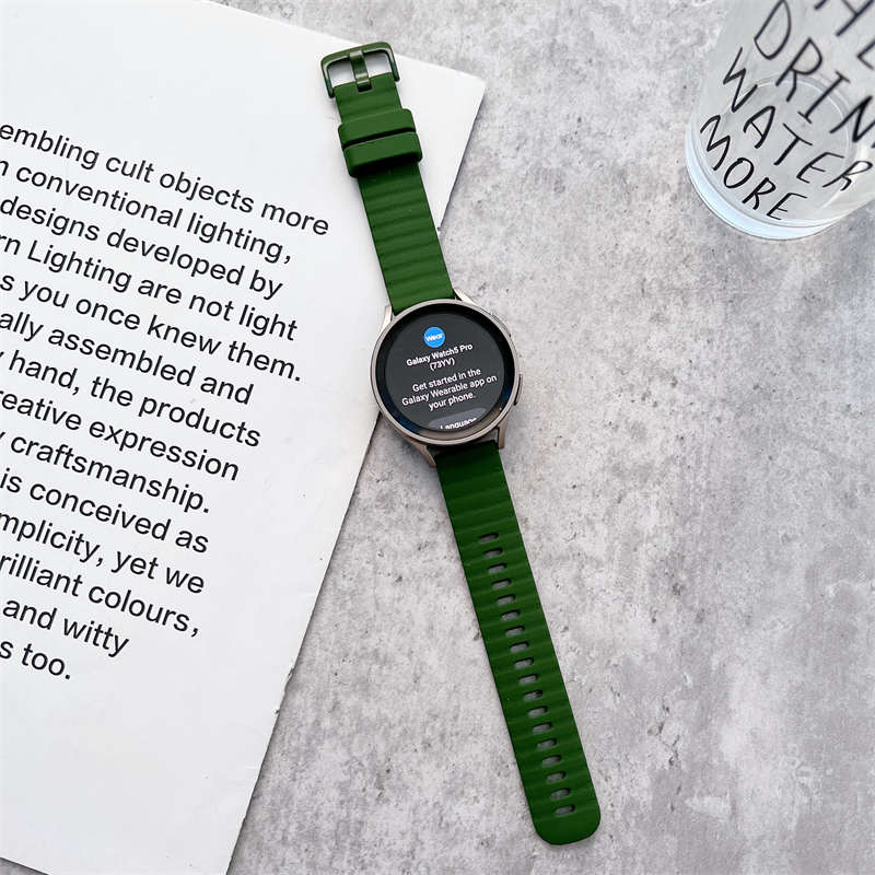 Sports Watch Strap Wave Pattern for Samsung Gear S2 Huawei Watch GT-DarkGreen