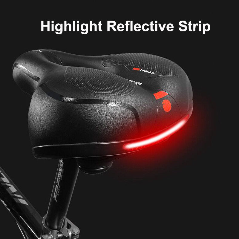 Comfortable Bike Seat Cushion with Dual Shock Absorbing Ball Reflective Strip-BlackBlue