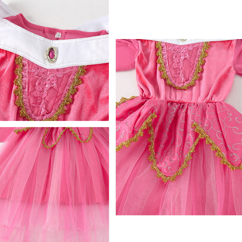 Girls Princess Dress Set Halloween Christmas Party Cosplay Costume-Pink