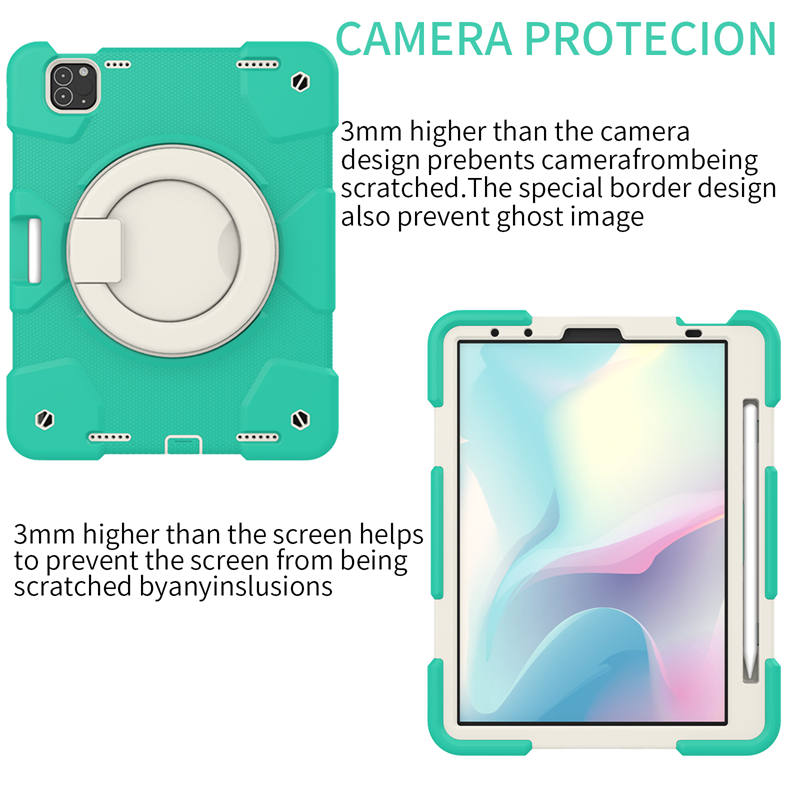 iPad Case For iPad Pro 11/Air 4 with 360¡ãSwivel Stand-Mint Green