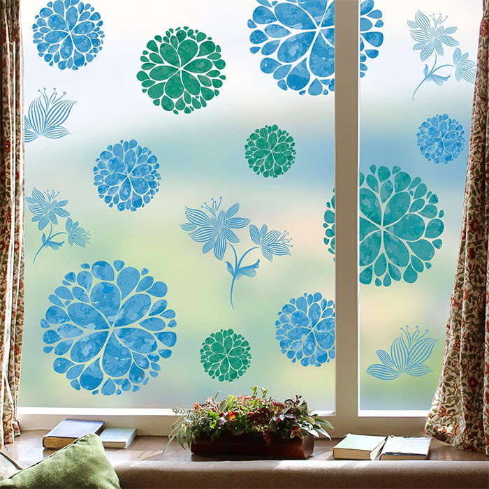 DIY Creative Blue Flowers Vines Decals Wall Stickers Home Removable Decor