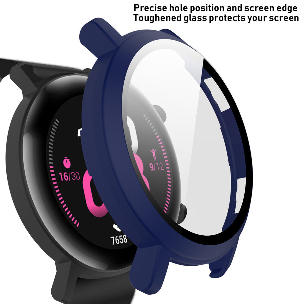 Matte PC Case With Tempered Glass Cover For Huawei GT2 42MM/46MM-Midnight Blue