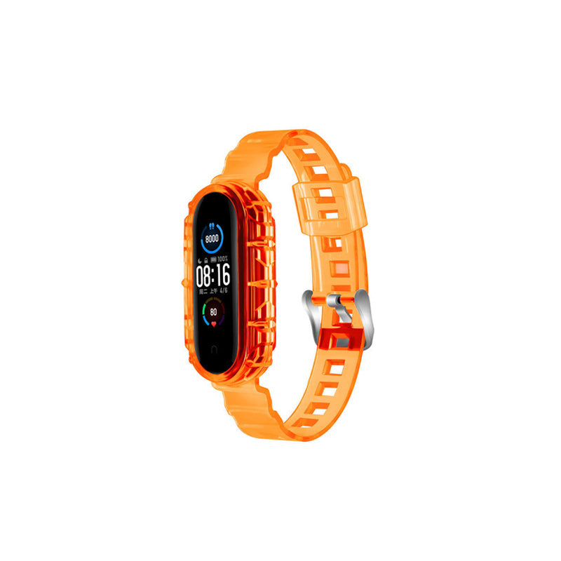 Glacier Bands with Bumper Case Jelly Transparent for Mi 8-Orange