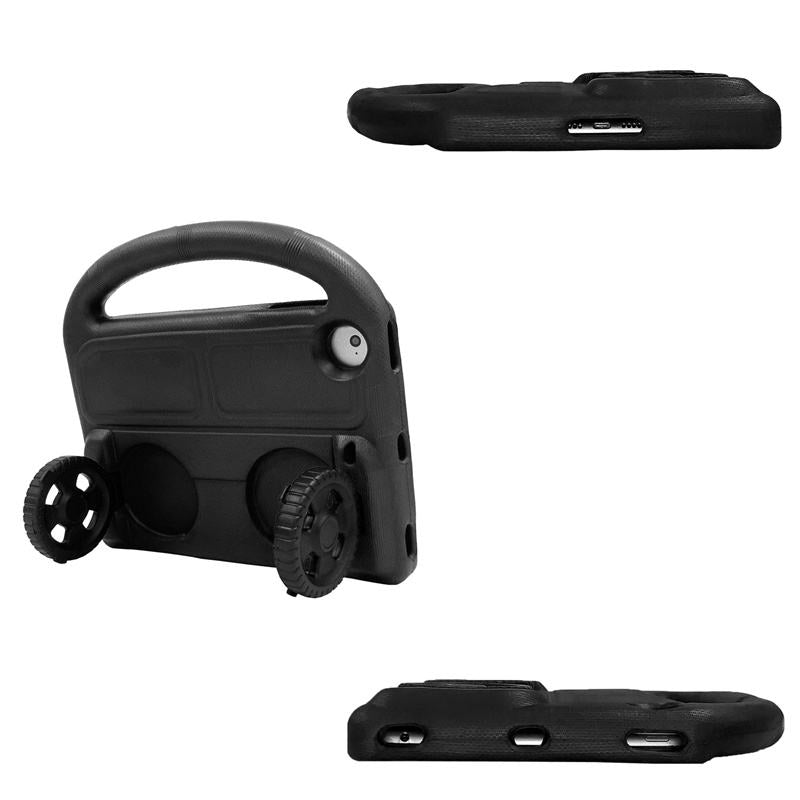 Wheel iPad Case For iPad Mini 1/2/3/4/5 Shockproof Stand Cover With Handle Stand-Black