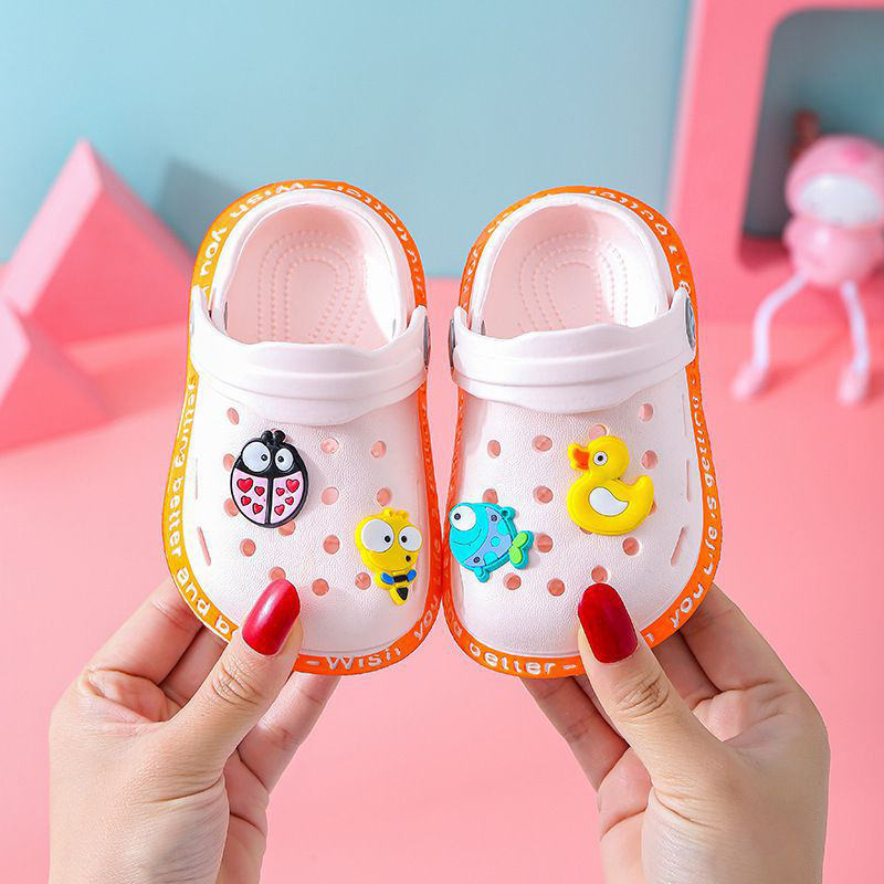Childrens Clogs Boys Girls Soft Sandals Lightweight Non-Slip Shoes-Pink