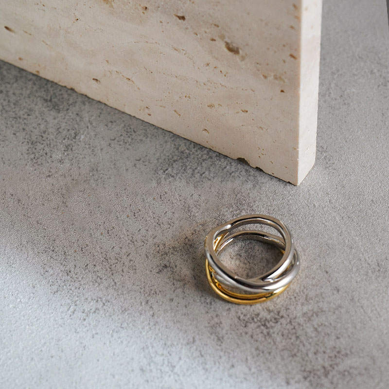 Personalized Cross Two-Tone Rings Valentines Day Gift