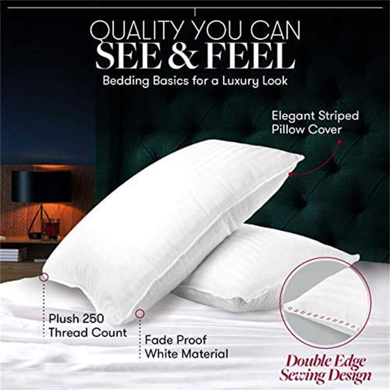 Bed Pillows for Sleeping Set of 2 - Soft Allergy Friendly Cooling Luxury Gel Pillow for Back Stomach or Side Sleepers