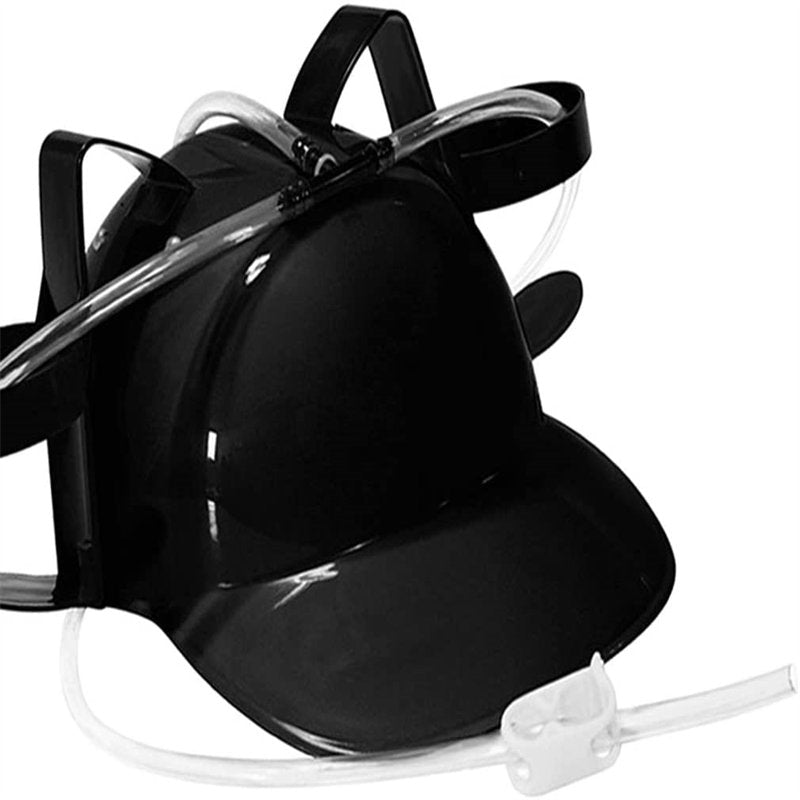 2 Packs Beer Helmet Drinking Hat The Beer Hat Drinking Holder or Soda Drink Hat Party Fun Beverage Gadgets Black