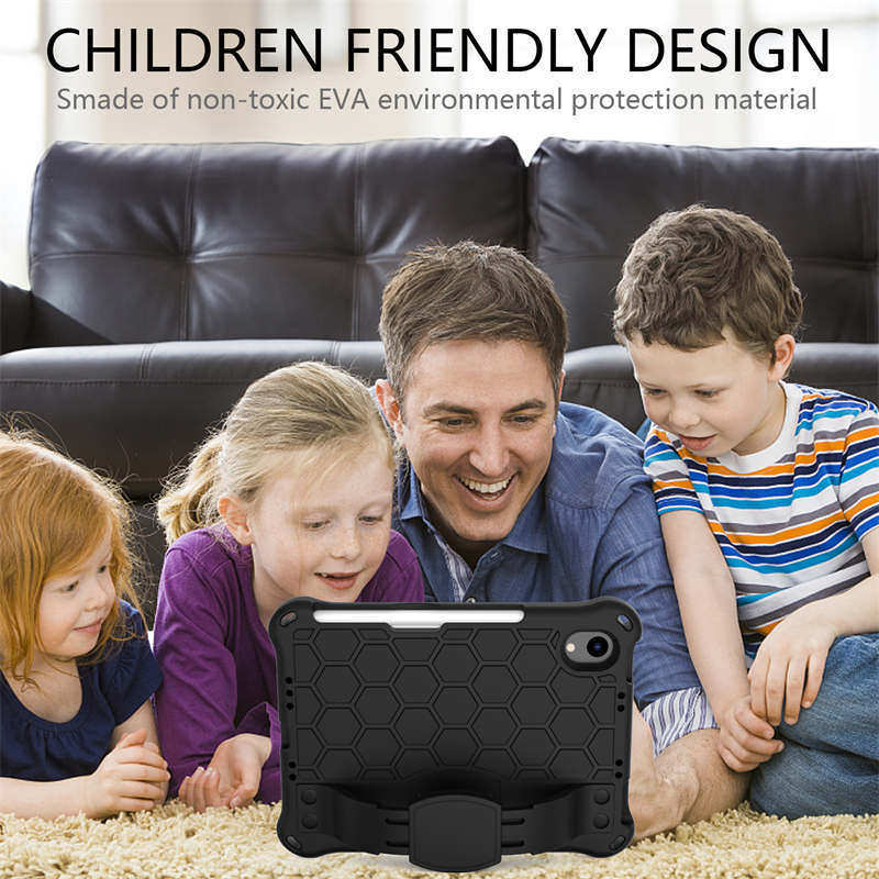 Hive iPad Case For iPad Mini 6 Durable Stand Cover With Shoulder Strap-Black