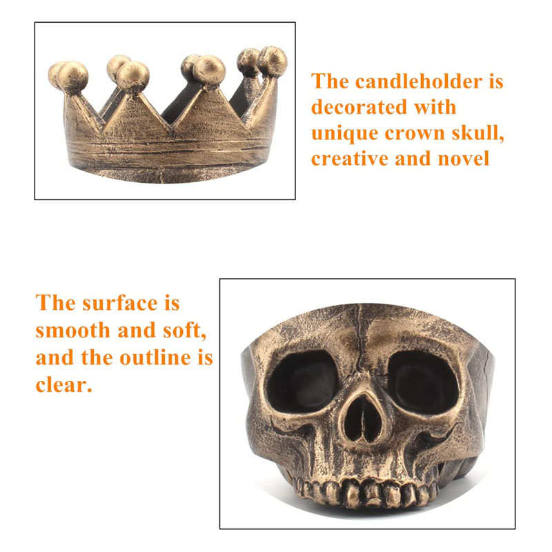 2Pcs Resin Skeleton Candle Holder for Party Halloween Decor