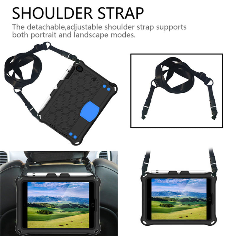Hive iPad Case For iPad Mini 1/2/3/4/5 Durable Stand Cover With Shoulder Strap-BlackBlue