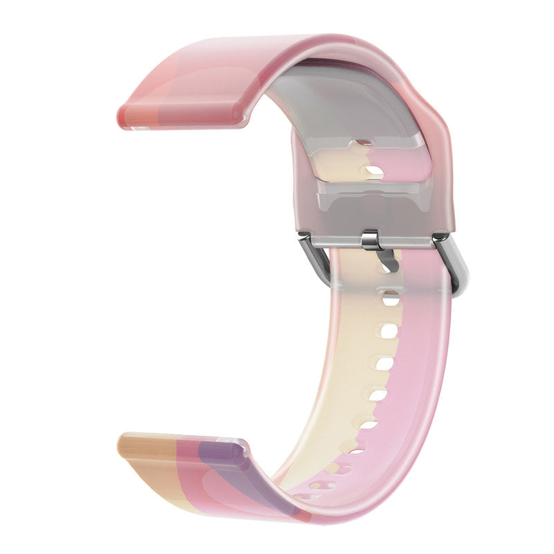 Semi Frosted Watch Strap Transparent Rainbow for Samsung Huawei Watch-01