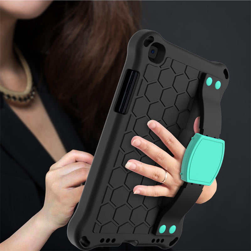 Hive SamSung Tab A 8.0 T380/T385/T387/T377/T330 Tablet Case Durable Stand Cover With Shoulder Strap-BlackAqua