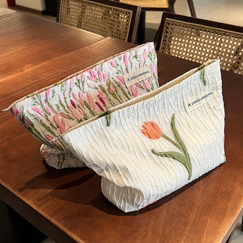 Floral Makeup Bag Travel Cosmetic Organizer for Women and Girls-Willow