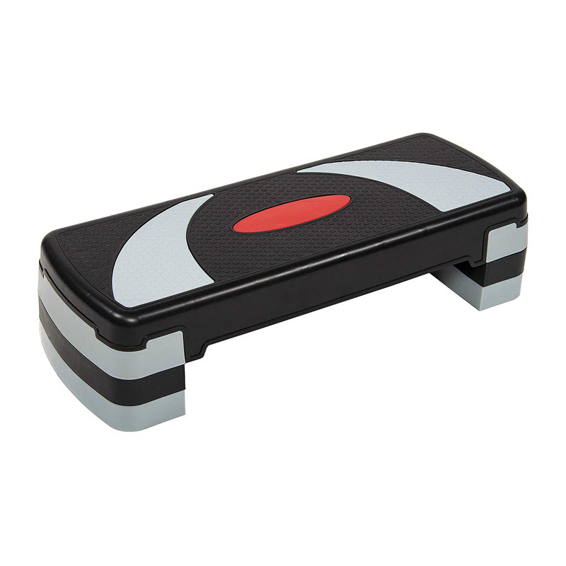 Home Rhythm Pedal Adjustable Workout Aerobic Stepper Step Platform Trainer-Gray