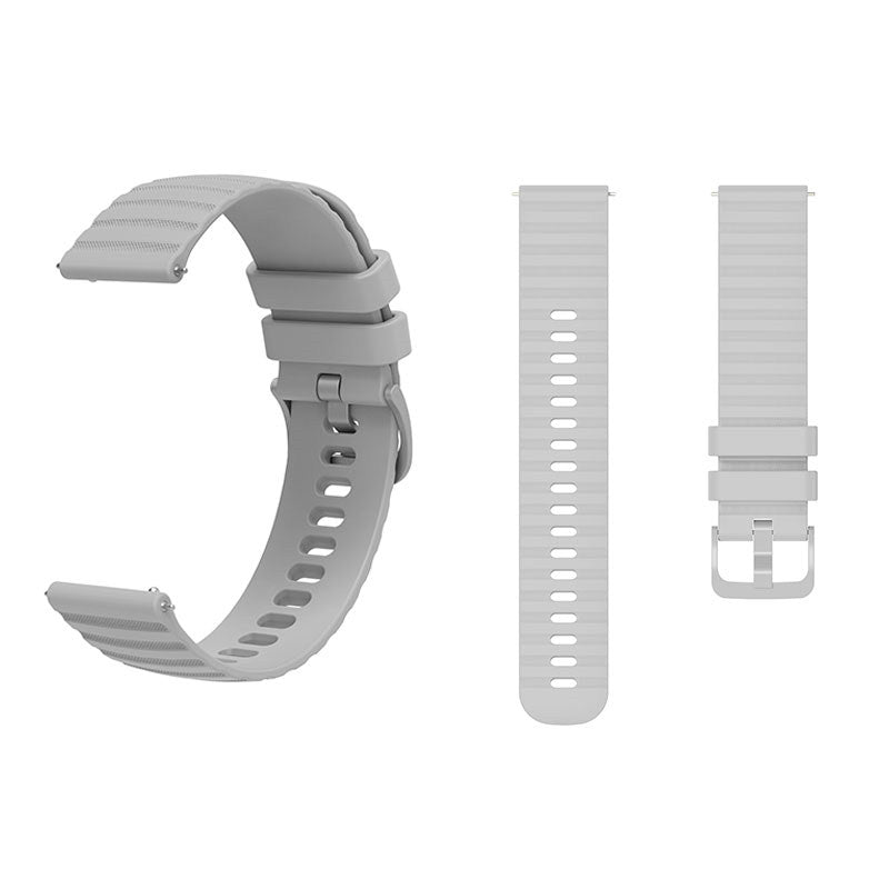Silicone Watch Band Wave Pockmark for Samsung Cear S2 Huawei Watch GT-Grey